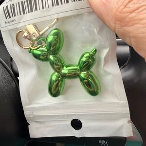 Green Balloon Dog Keychain Charm